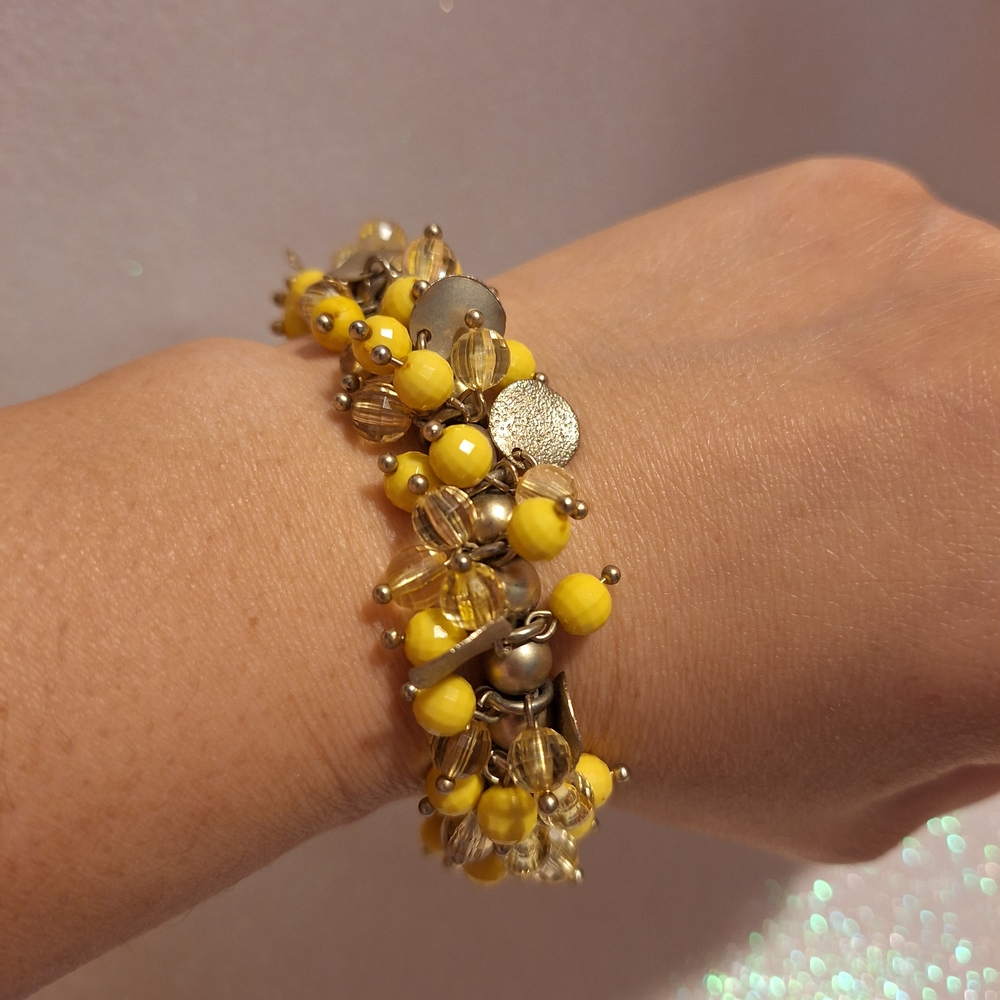 Yellow Cha Cha Elastic Beaded Bracelet